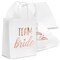 15-Pack Team Bride Gift Bags with White Tissue Paper for Bridesmaid Proposal, Bridal Shower, Wedding Party Favor Bags with Handles, (Rose Gold Foil, White, 8x4x9 in)